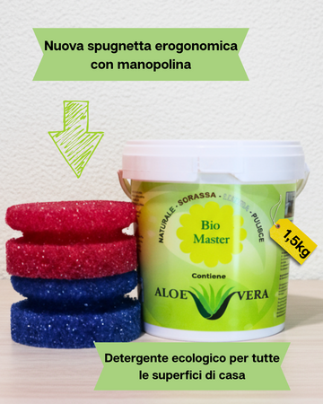 kit Bio Master Aloe 1,5kg+ Detergente Vetri 750ml